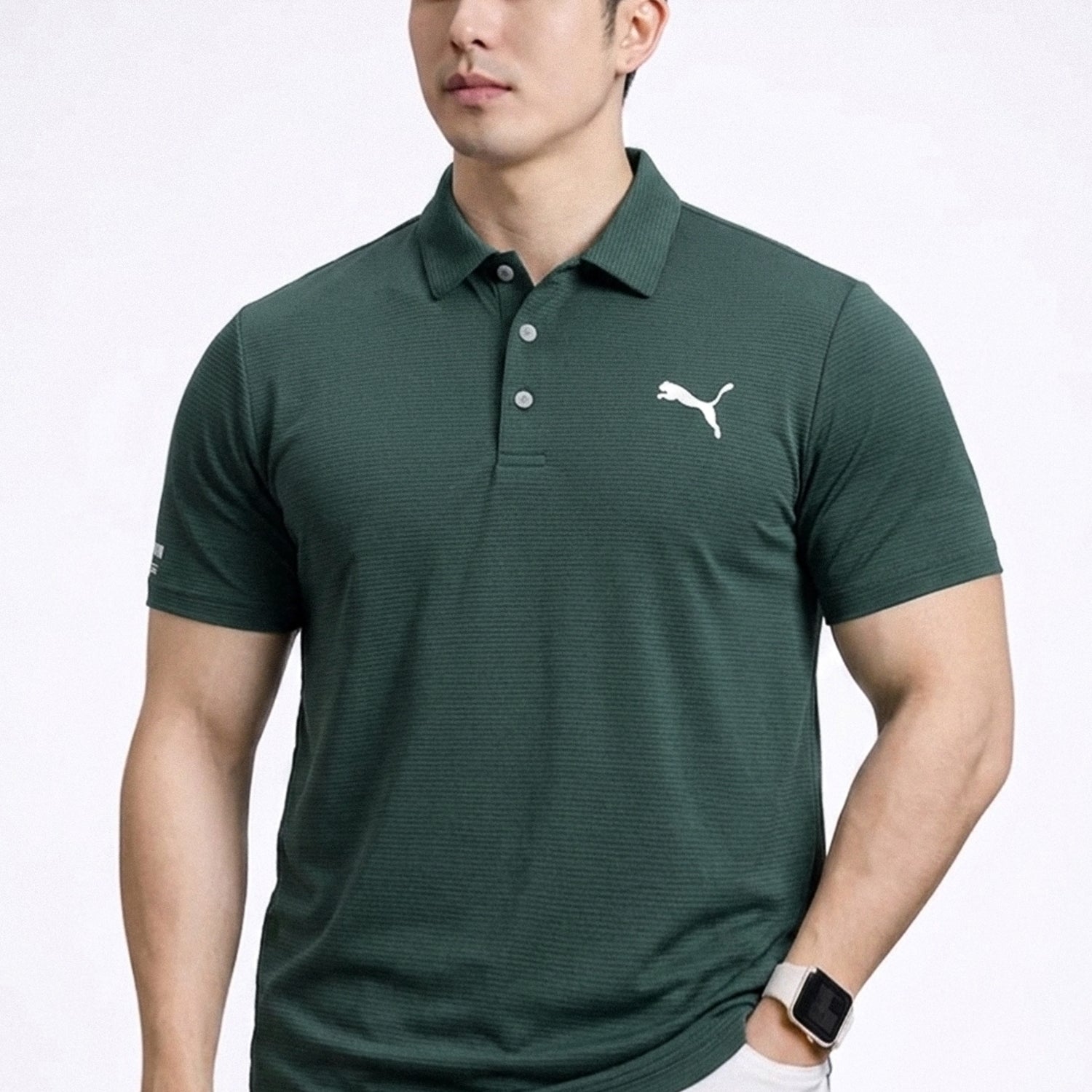 Pma Fine Ribbed Texture Dry-Fit Polo