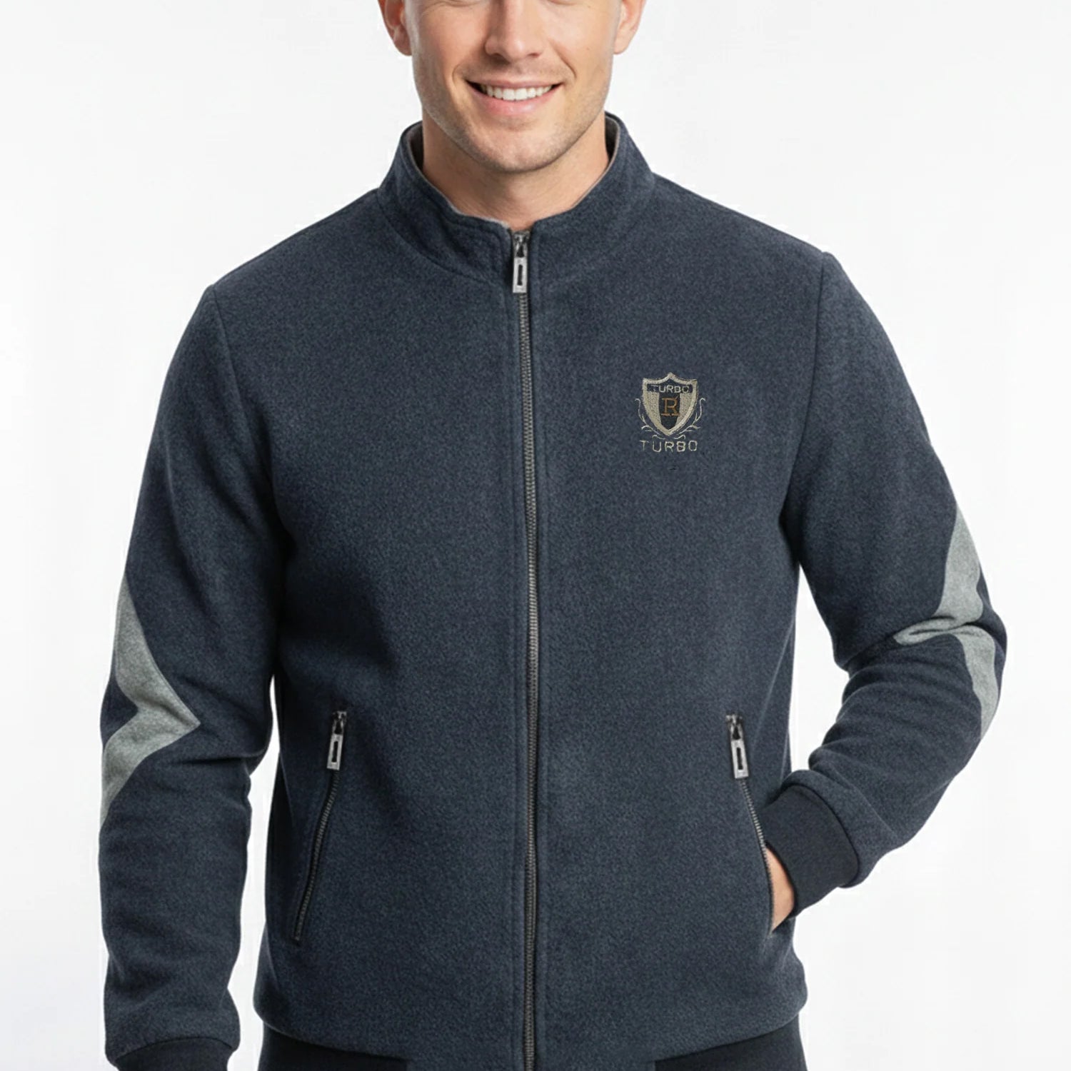 Front Logo Style Imported Men's Woollen Jacket