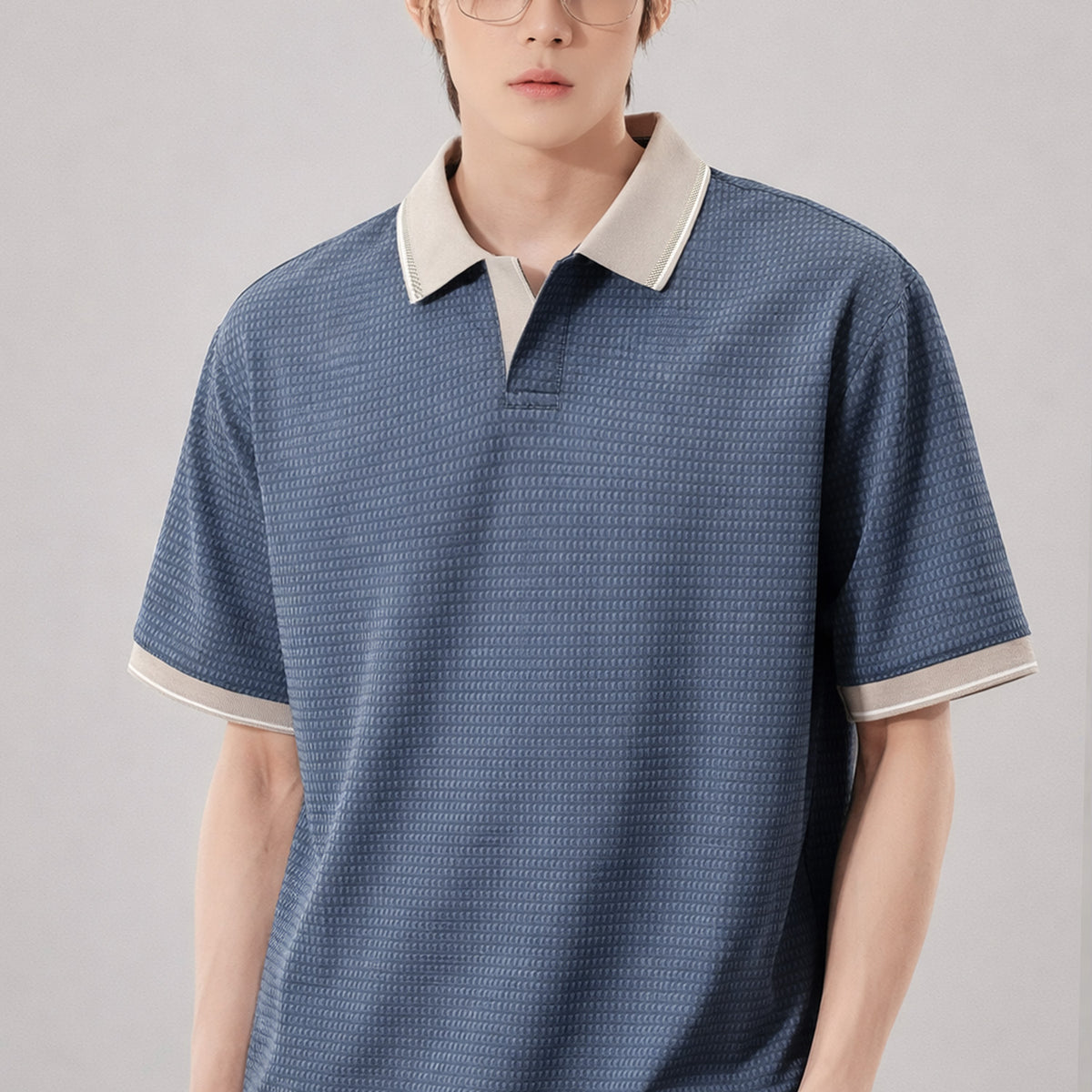 Turbo V Neck Collared Polo Men's T-Shirt