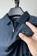 Turbo Abstract Symmetry Zip-Collar Men's Polo Shirt