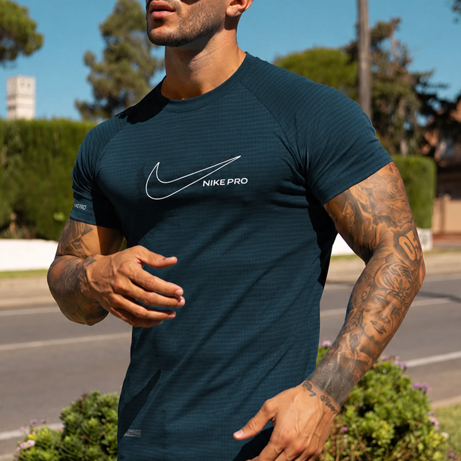 Nke Pro Honey Comb Textured Imp Dry-Fit Tee