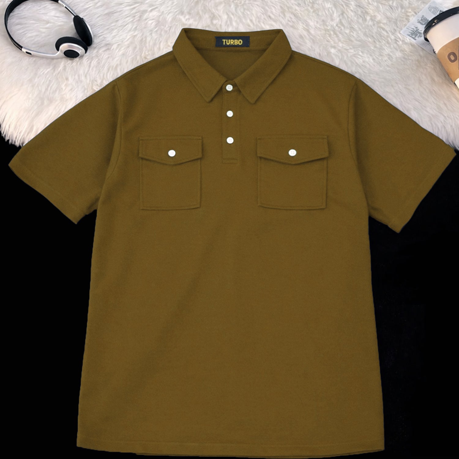 Turbo Classic Button Placket Men's Polo Shirt