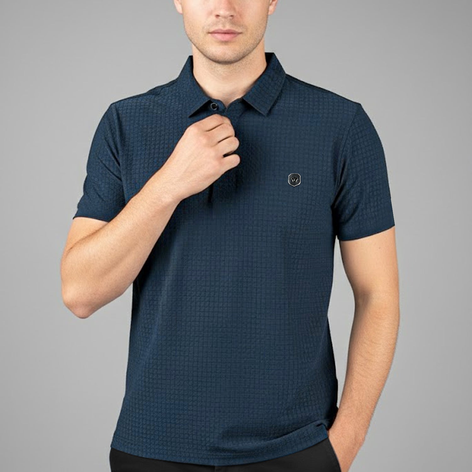 Turbo Trendy Block Pattern Stitchless Men's Polo Shirt