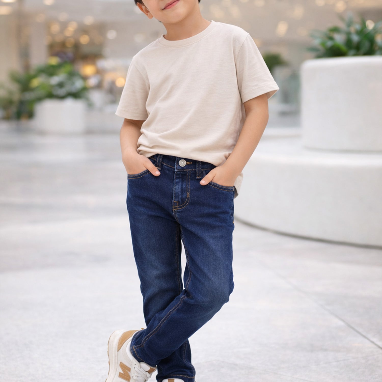 Turbo Little Explorer Jeans For Boys In Navy Blue