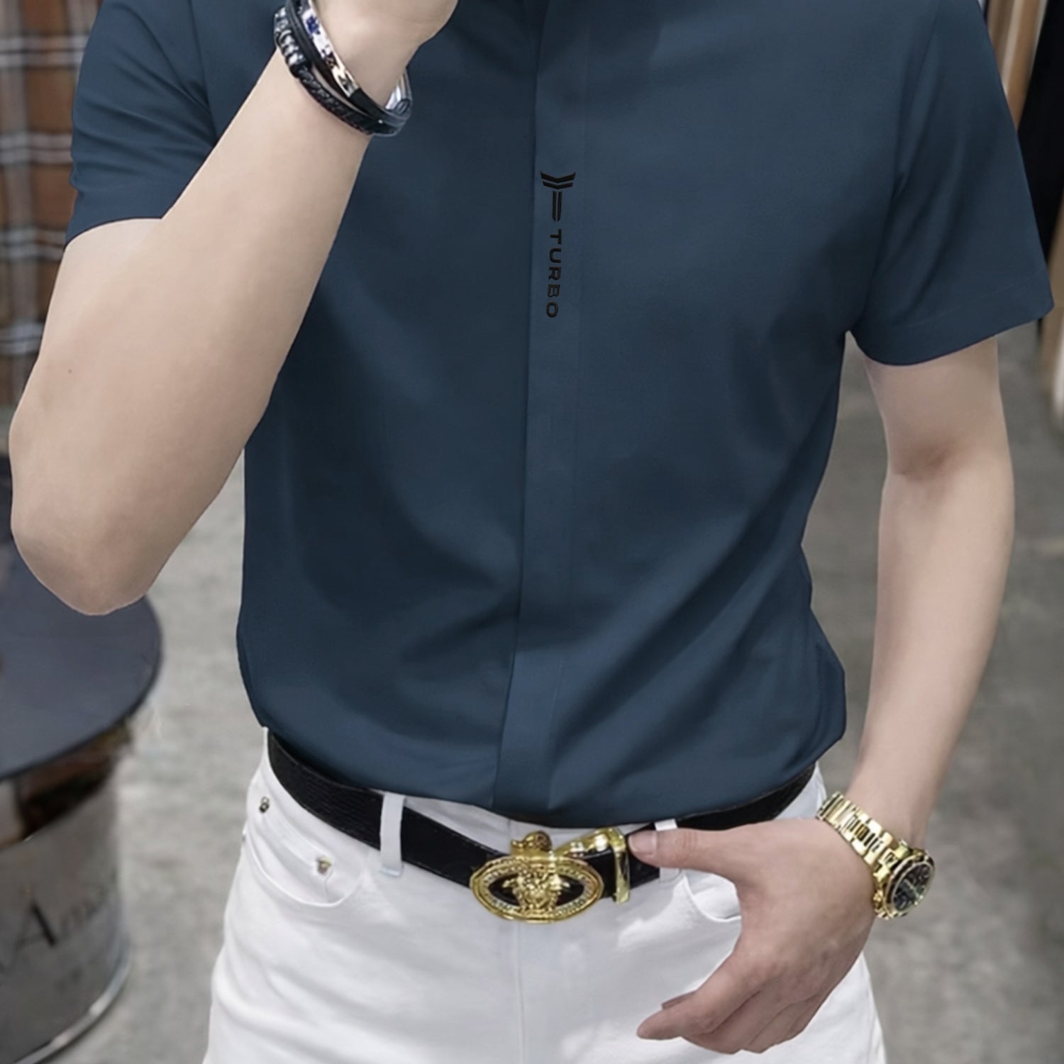 Turbo Seamless Smooth Silk Casual Shirt*