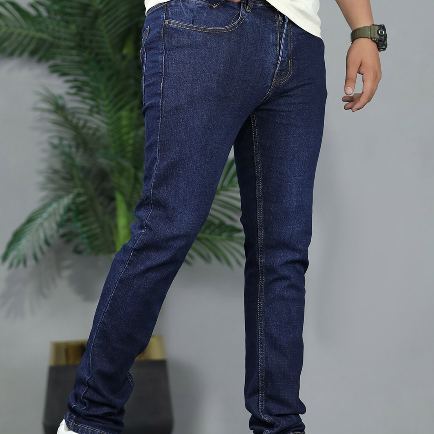 Buy Turbo Relaxed Skin Fit Denim Jeans In Dark Navy
