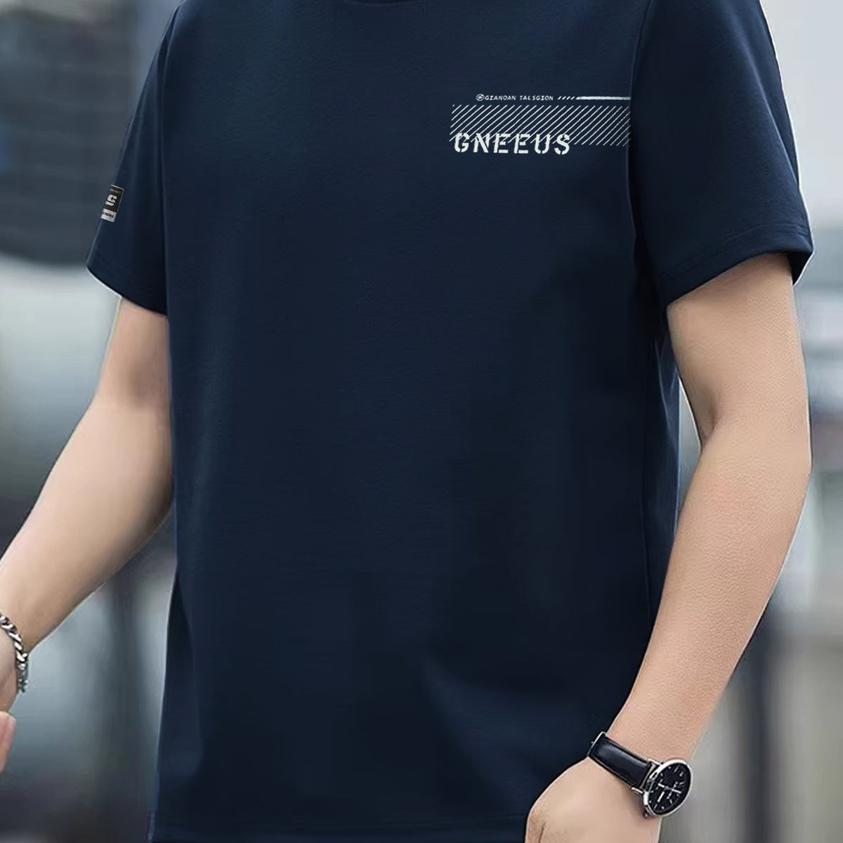 Cotton Blend Round Neck T-shirt