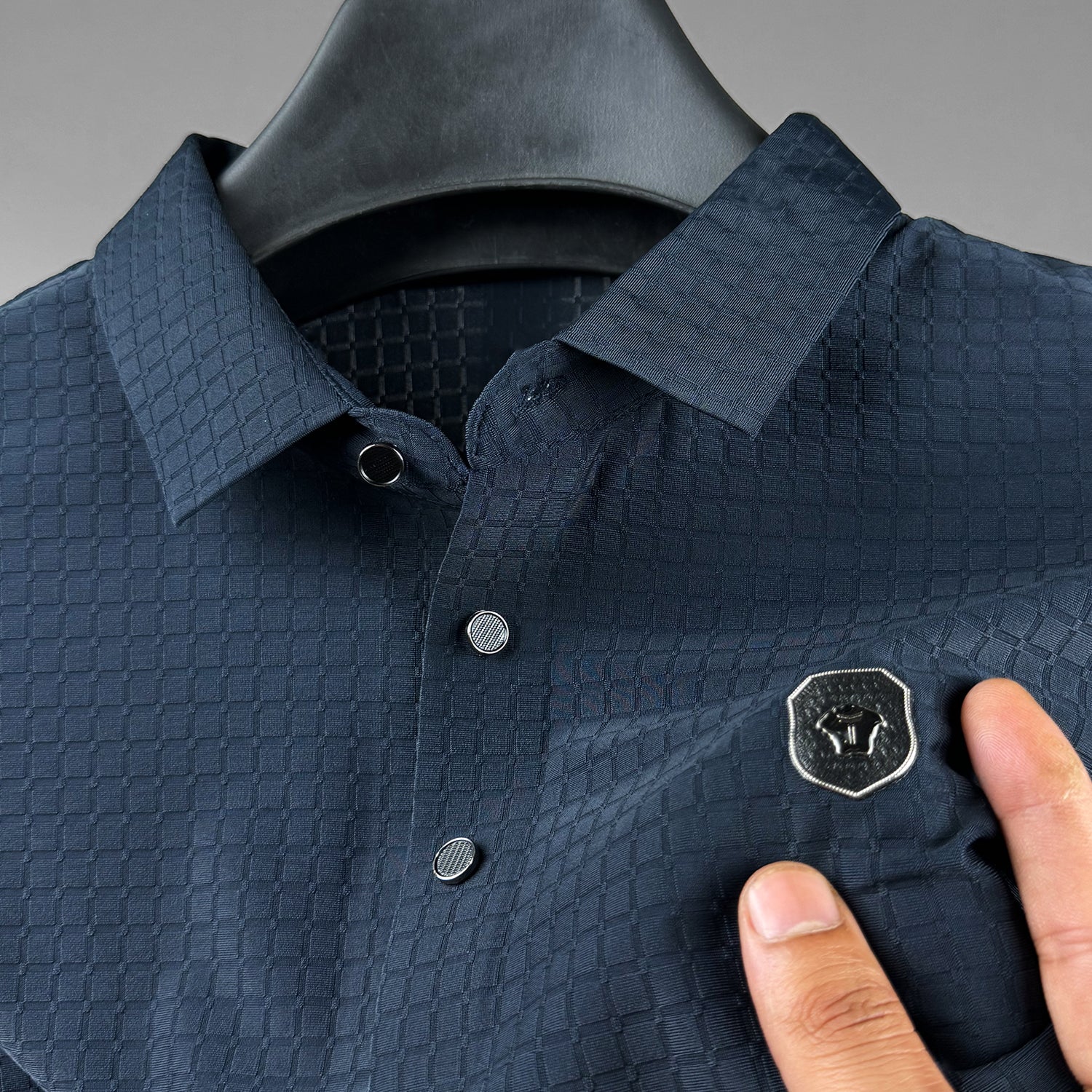 Turbo Trendy Block Pattern Stitchless Men's Polo Shirt