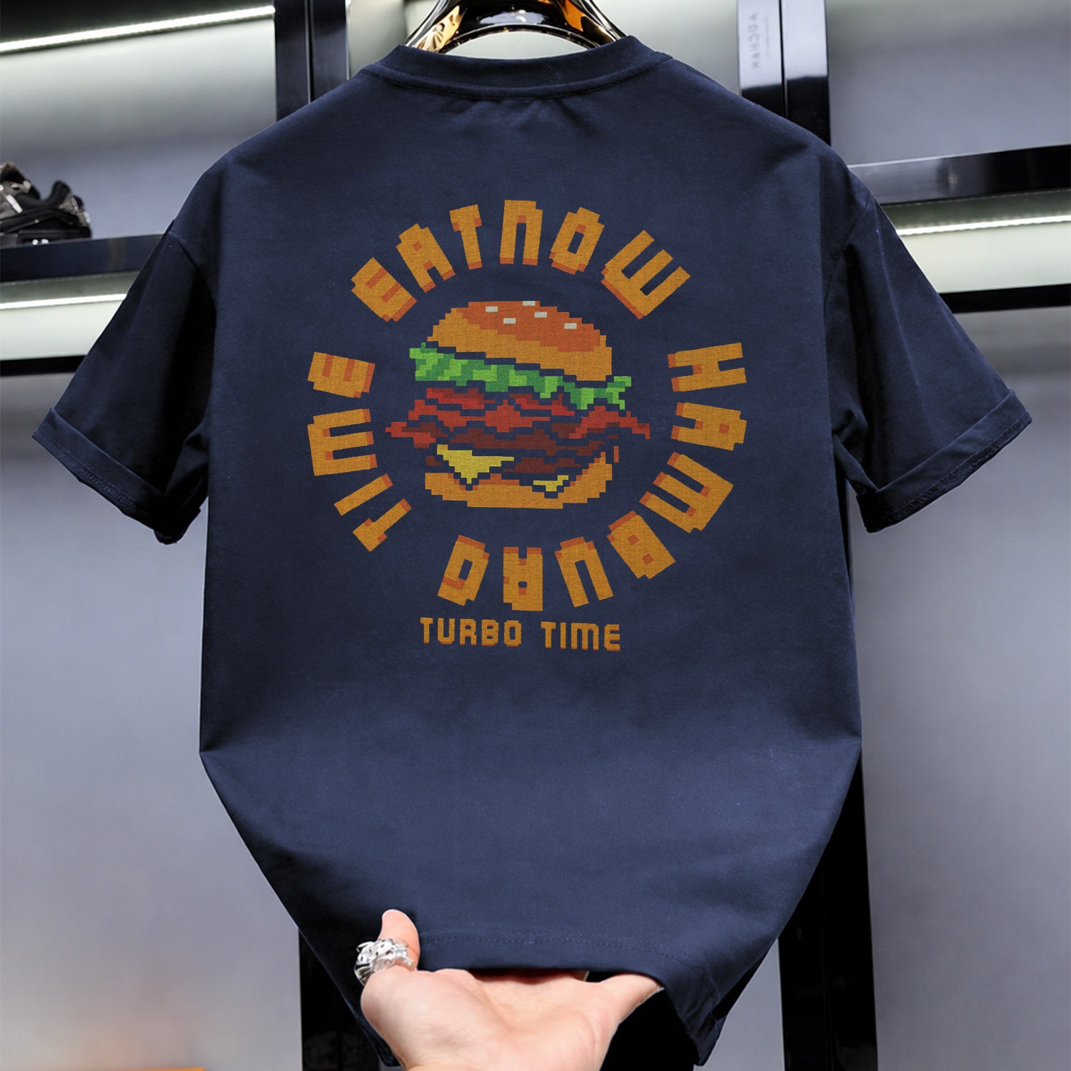 Men's Time Eat Now Typography Graphic Tee
