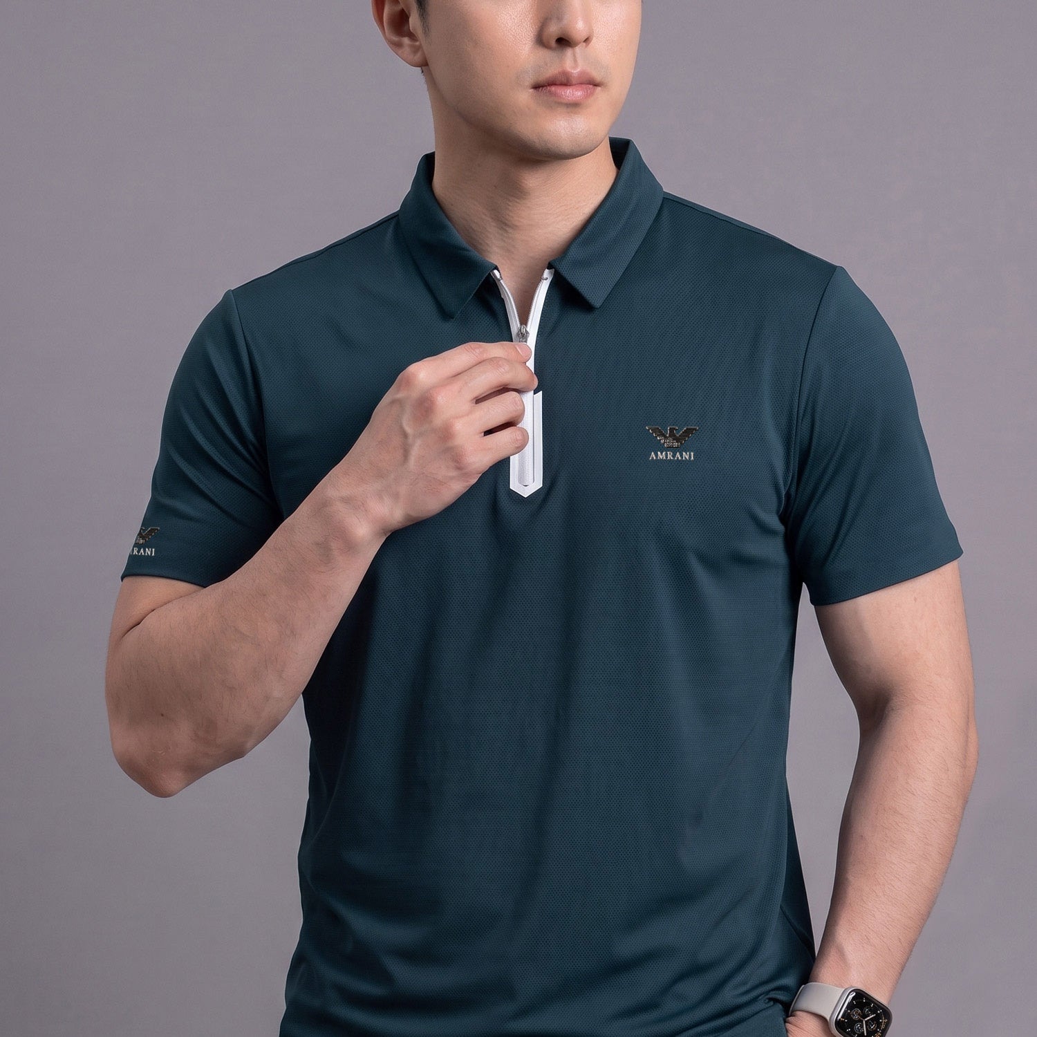 Armni Breathable Gym & Sport Top Imp Dry-Fit Polo