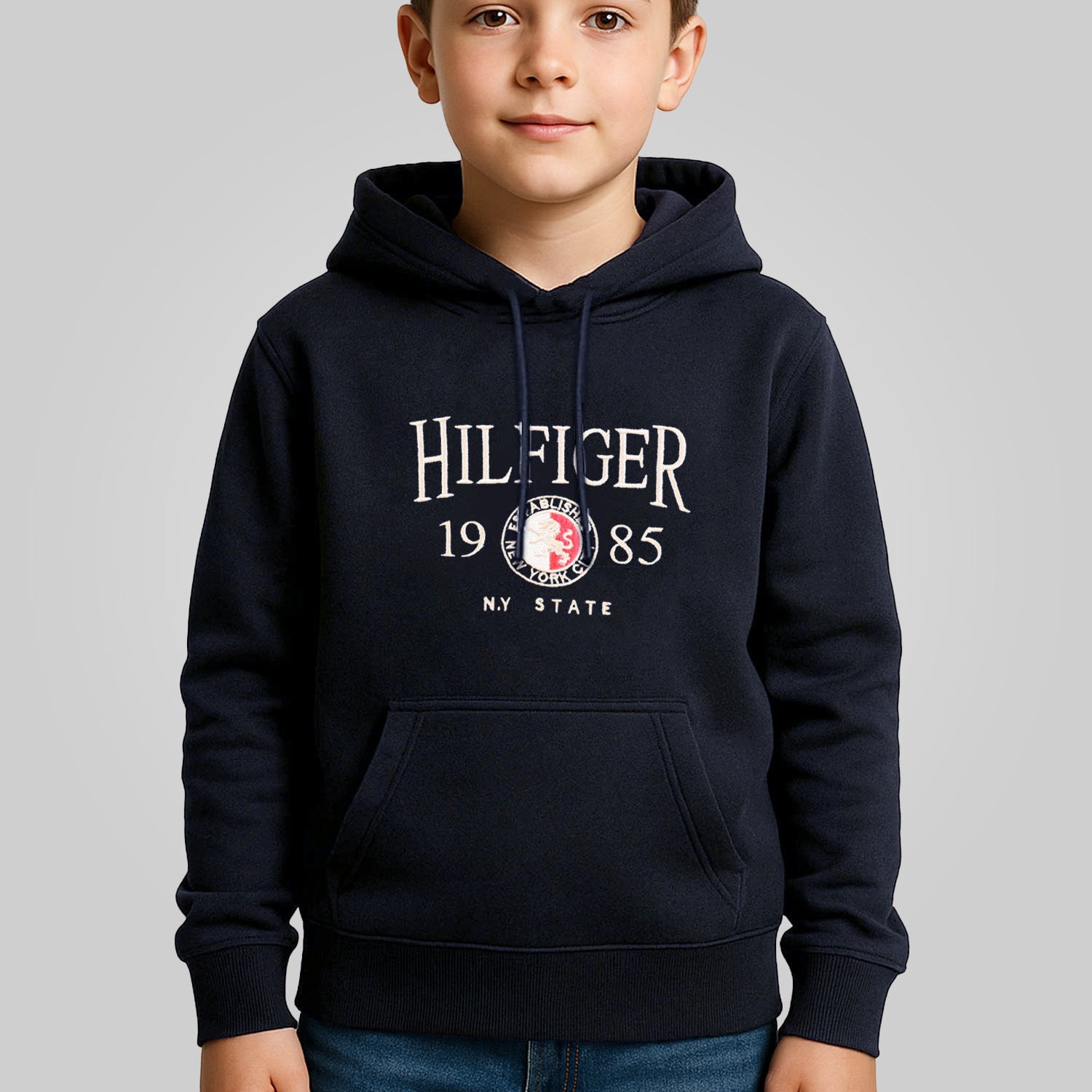 Tmy Hlfgr Icon Embroidered Younger Kids Hoodie