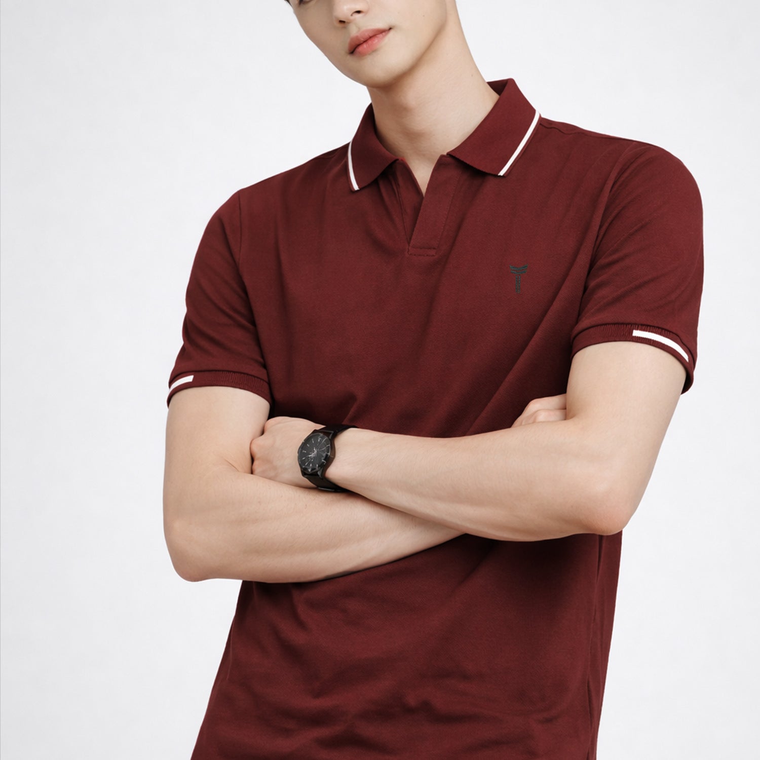 Turbo Waffle Knit Texture Men's Polo T-Shirt