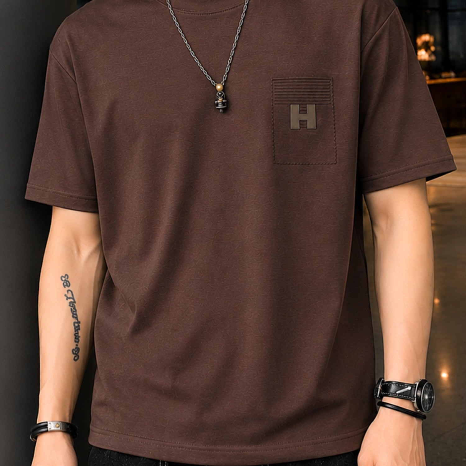 Men's Patch Pocket Design Tee Shirt