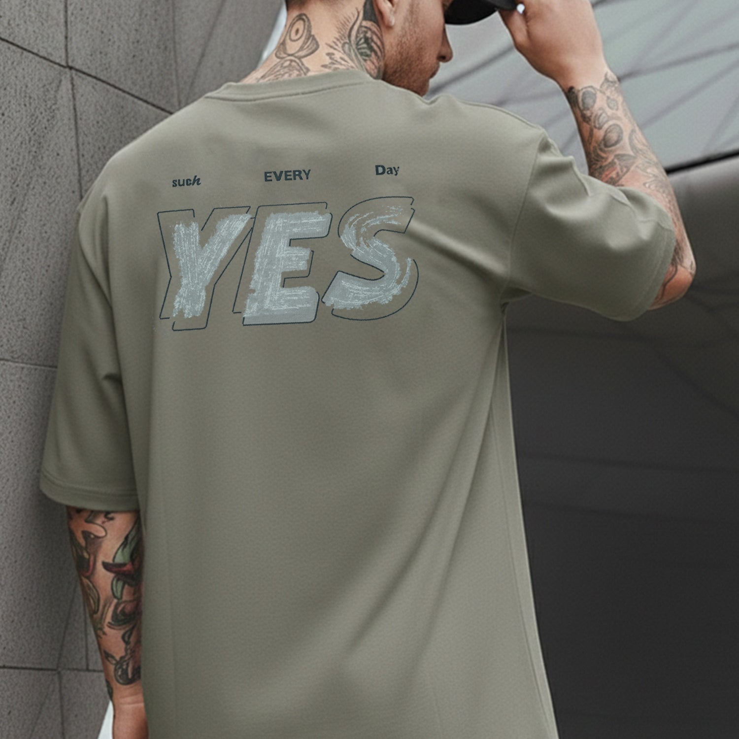 Mens Urban Fashion Round Neck T-shirt