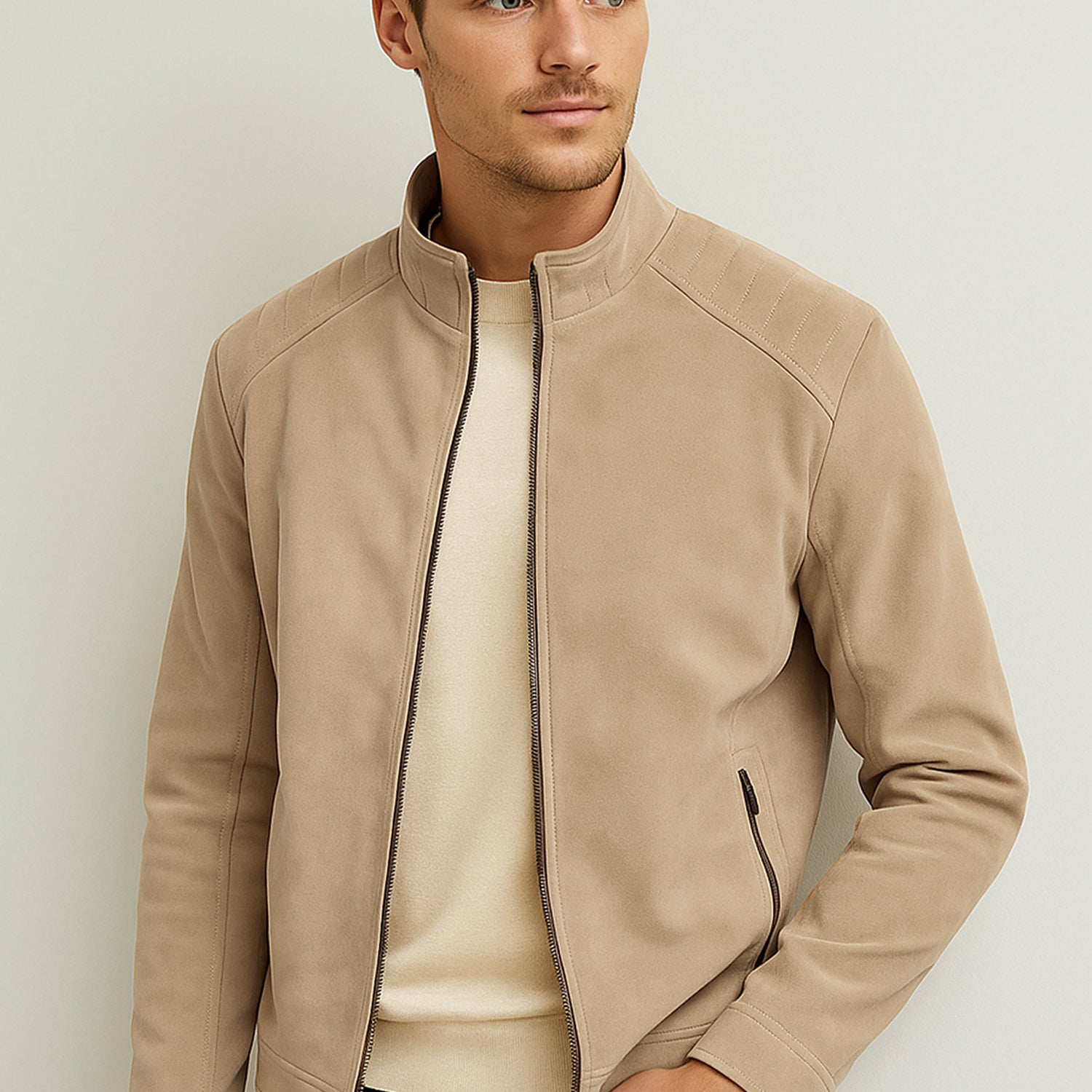 Exclusive Motif Imported Suede Leather Jacket