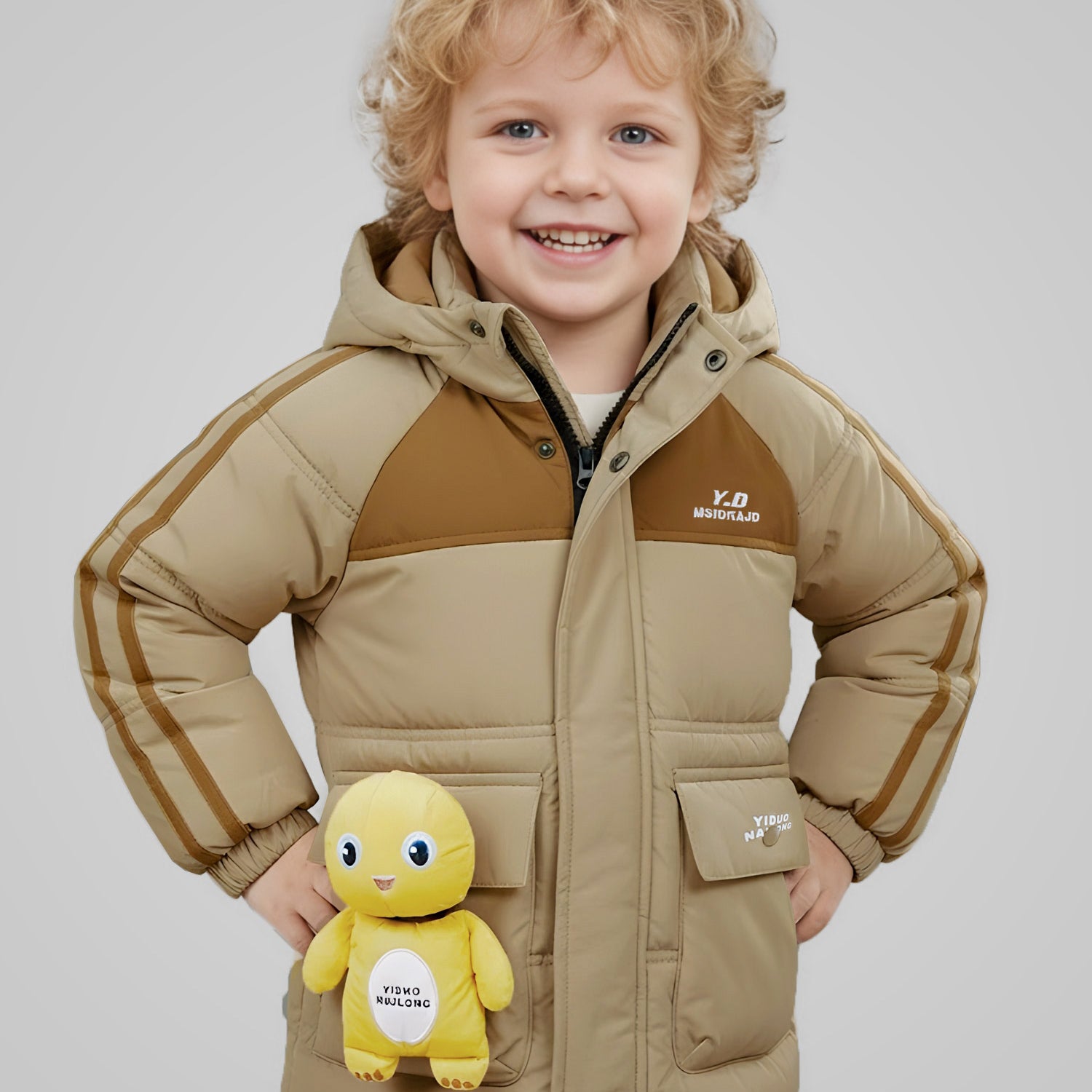 Wind Proved Winter Hooded Unisex Kids Puffer Jacket