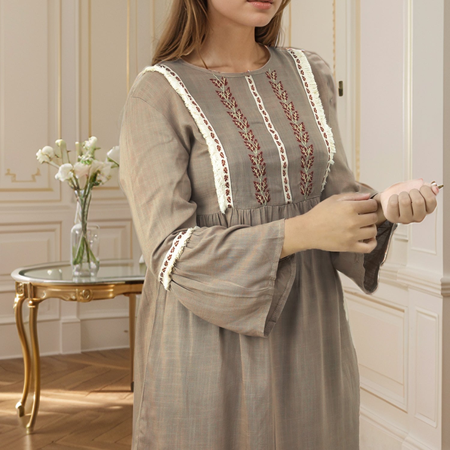 Embroidered Design Floral Motif Turkish Imported Top