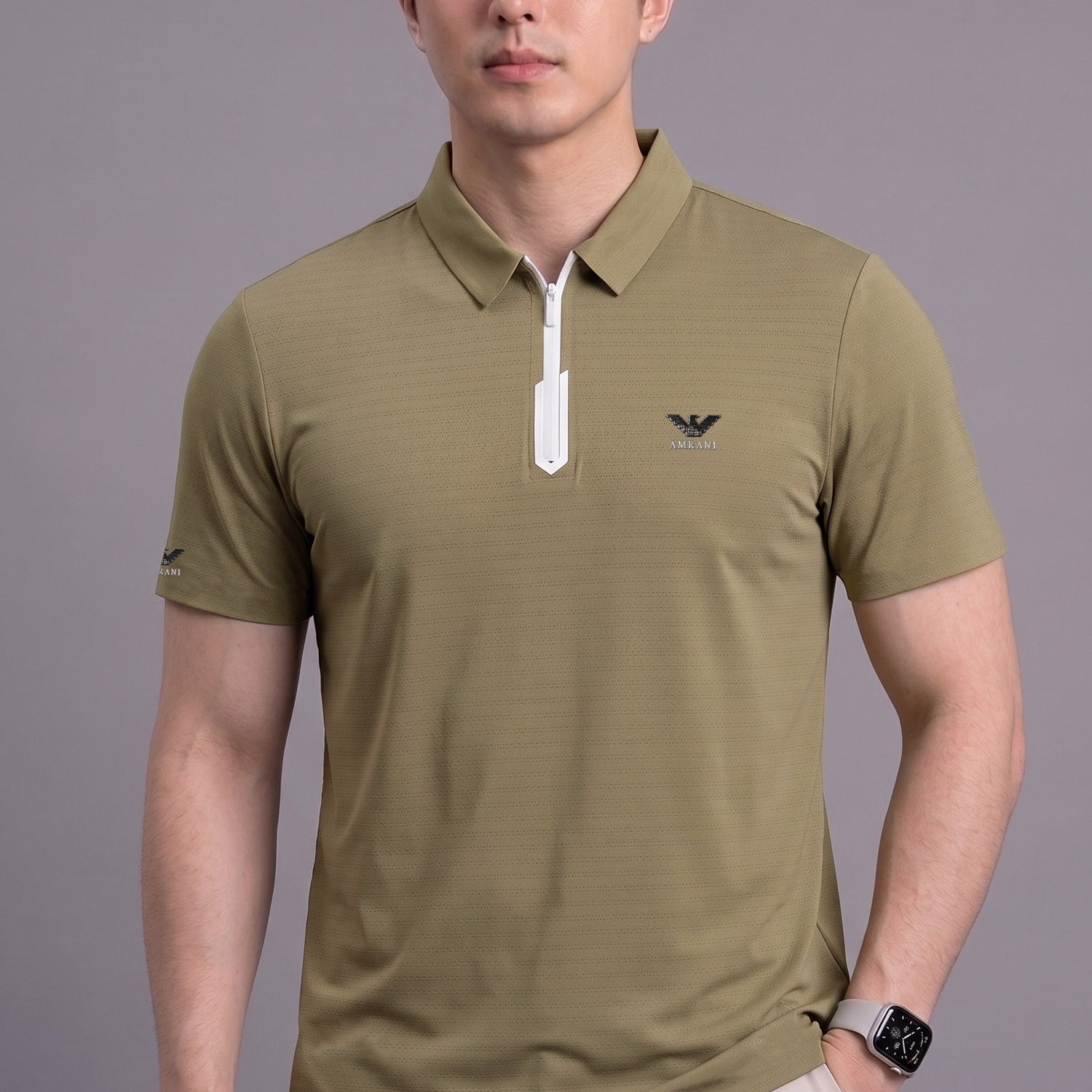 Armni Breathable Gym & Sport Top Imp Dry-Fit Polo