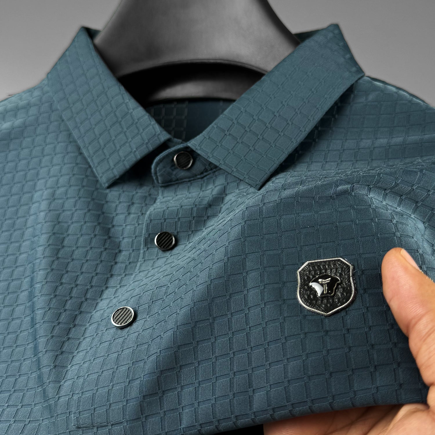 Turbo Trendy Block Pattern Stitchless Men's Polo Shirt