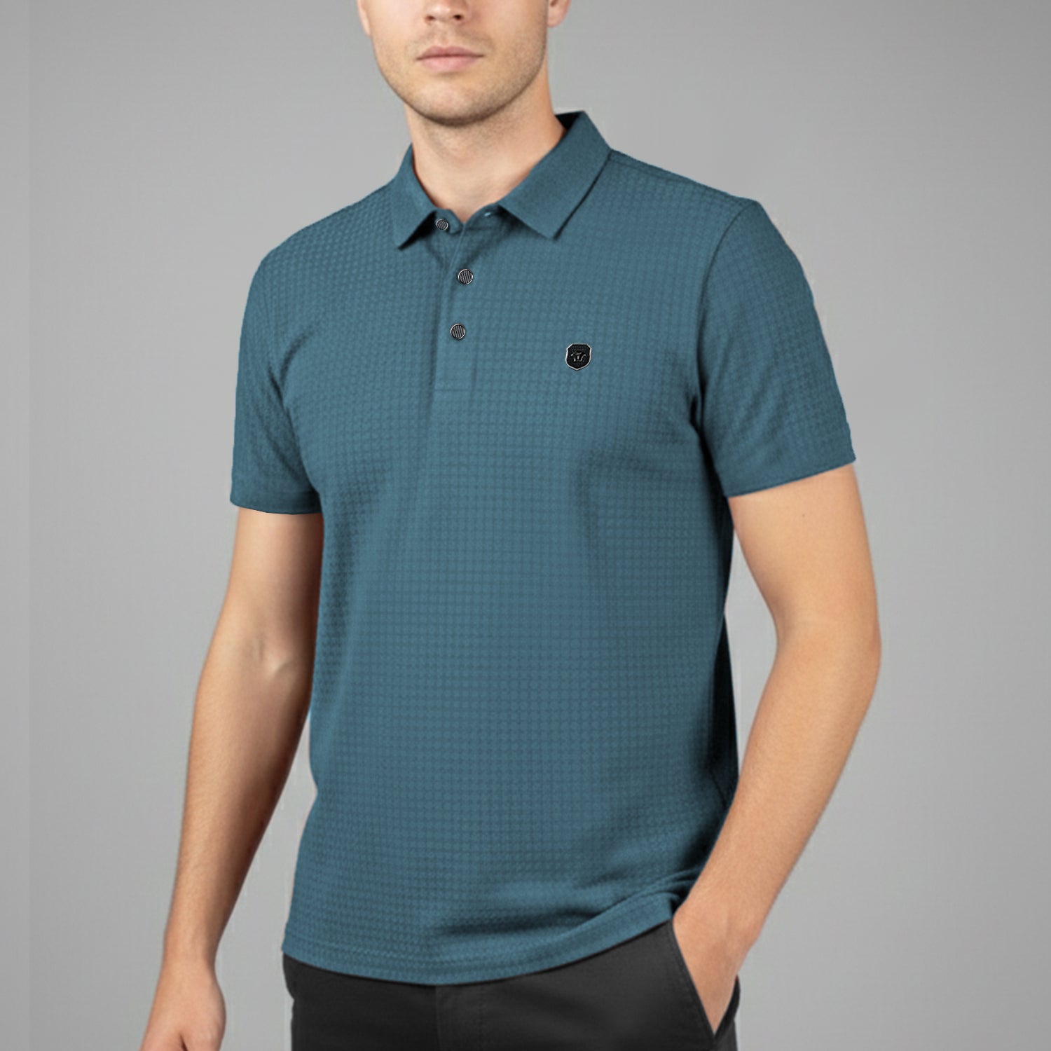 Turbo Trendy Block Pattern Stitchless Men's Polo Shirt