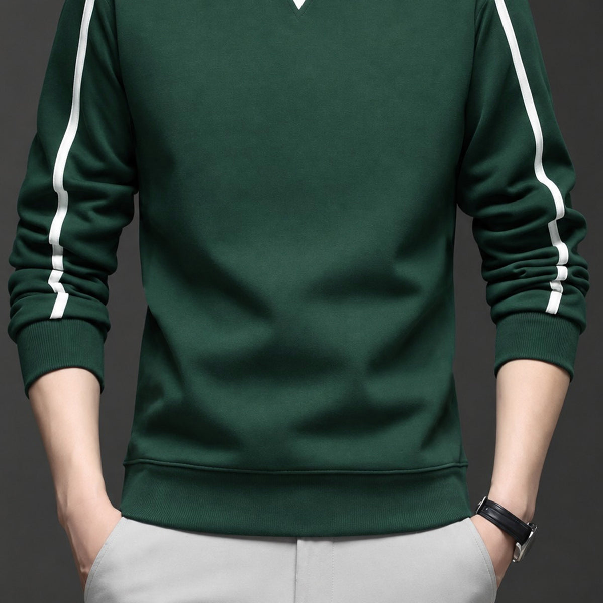 Turbo Minimal Piping Imported Round Neck Men's Sweatshirt