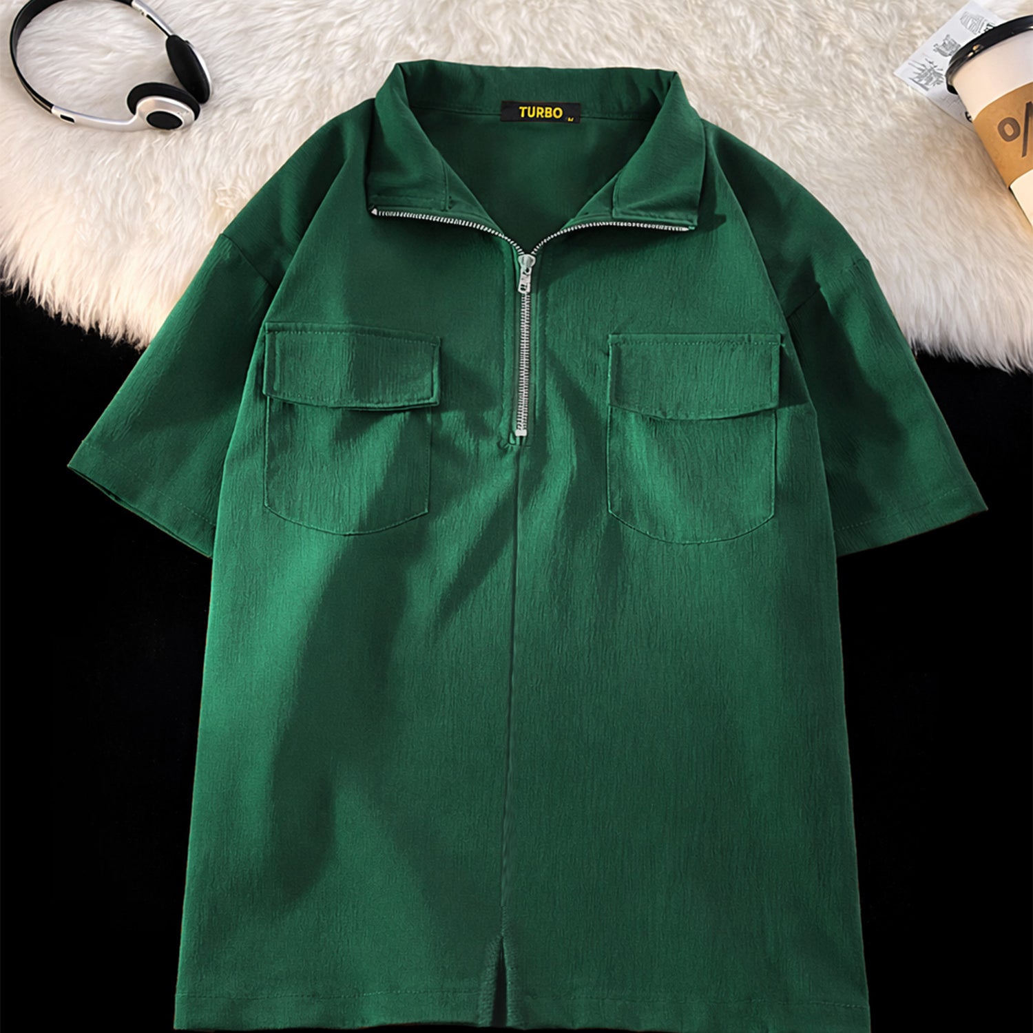 Turbo Long Zip Style Men's Polo T-Shirt