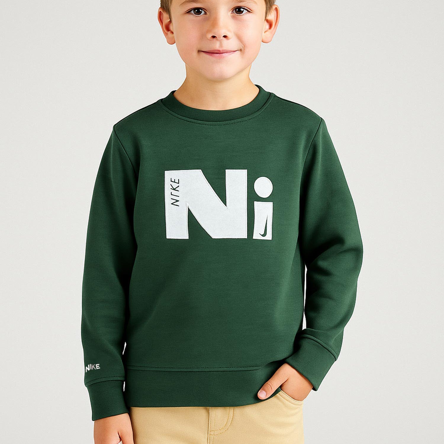 Nke Minimal Block Round Neck Unisex Kids Sweatshirt