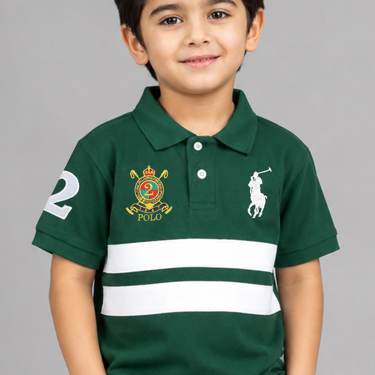 Plo Rph Lren Custom Slim Fit Crest Mesh Kids Polo Shirt