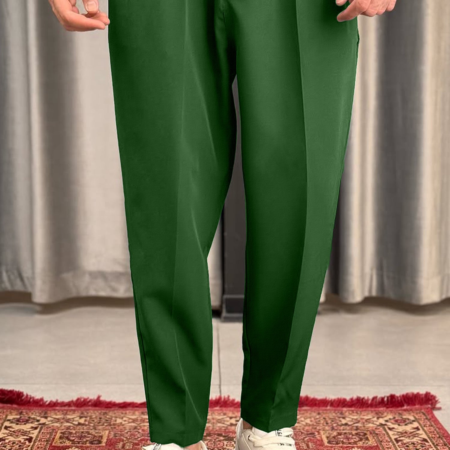 Turbo Pique Textured Double Plate SlimFit Trouser