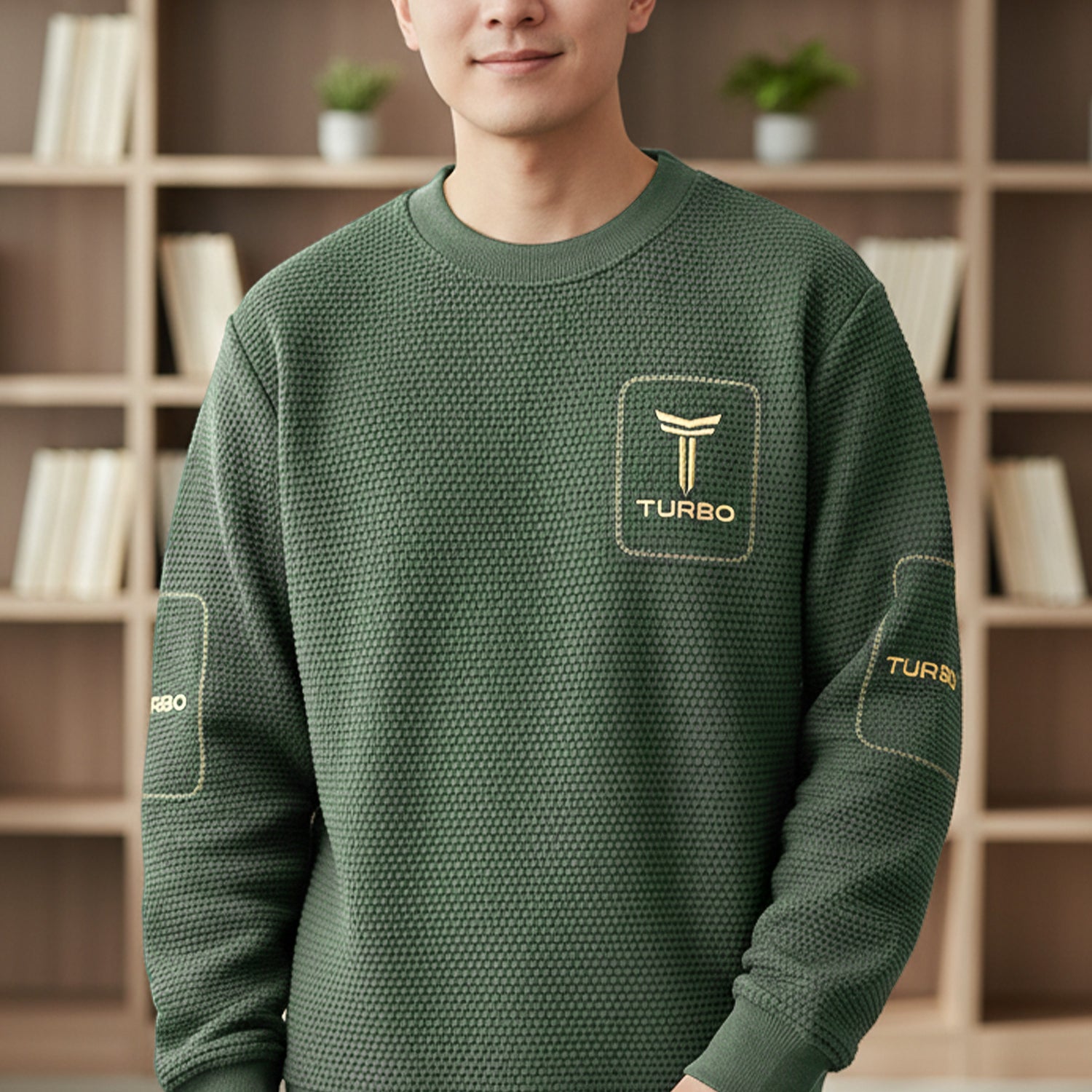 Turbo SIgnature Typography Round Neck Men's Sweatshirt