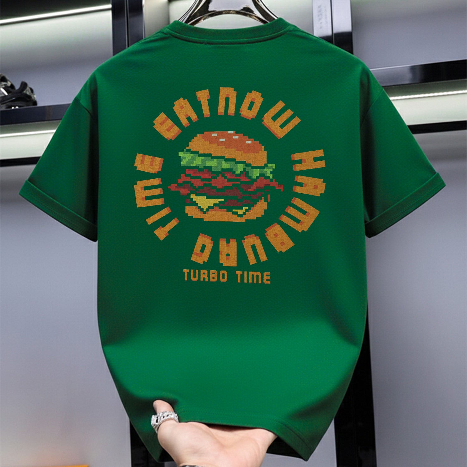 Men's Time Eat Now Typography Graphic Tee