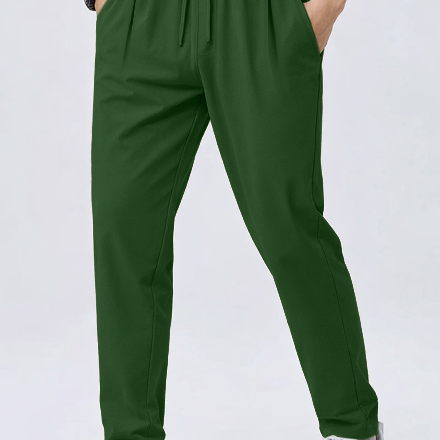 Turbo Pique Textured Double Plate SlimFit Trouser In Green