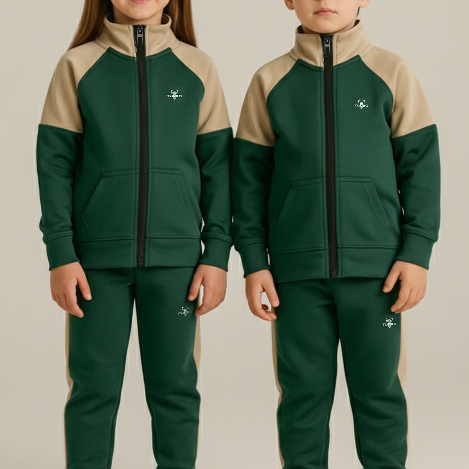 Turbo Raglan Sleeves Panel Full-Zip Unisex Younger Kids Tracksuit