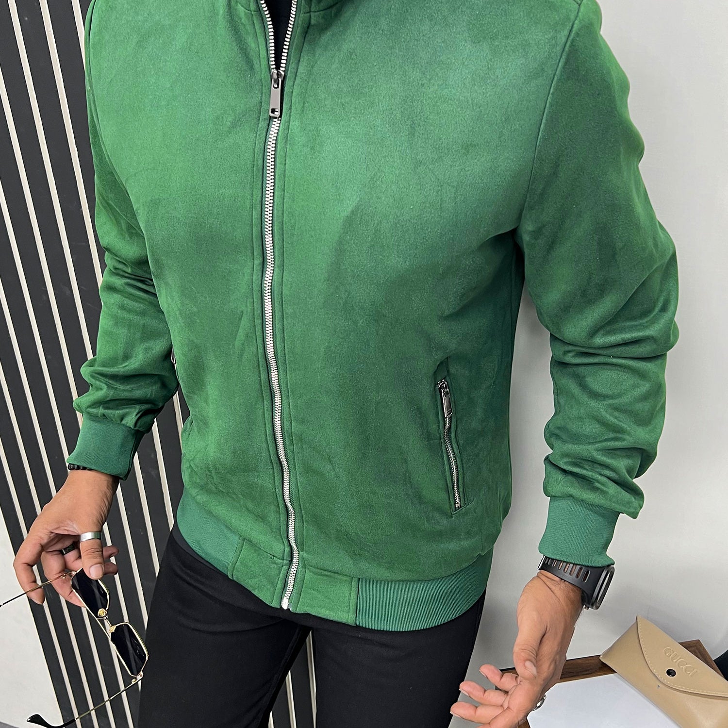 Trend in Town Zipper Men's Suede Jacket