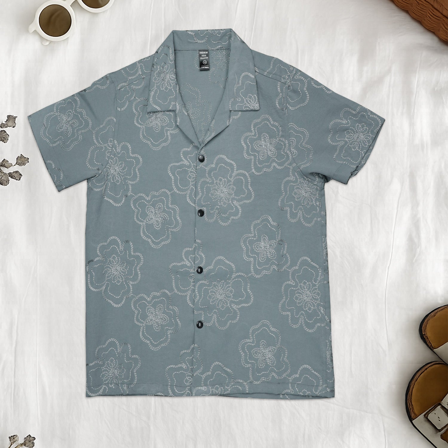 Turbo Linen Blend Younger Kids Casual-Shirt