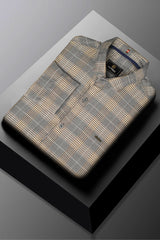 Turbo Plaid Pattern Creation Long Sleeve Cotton Casual Shirt