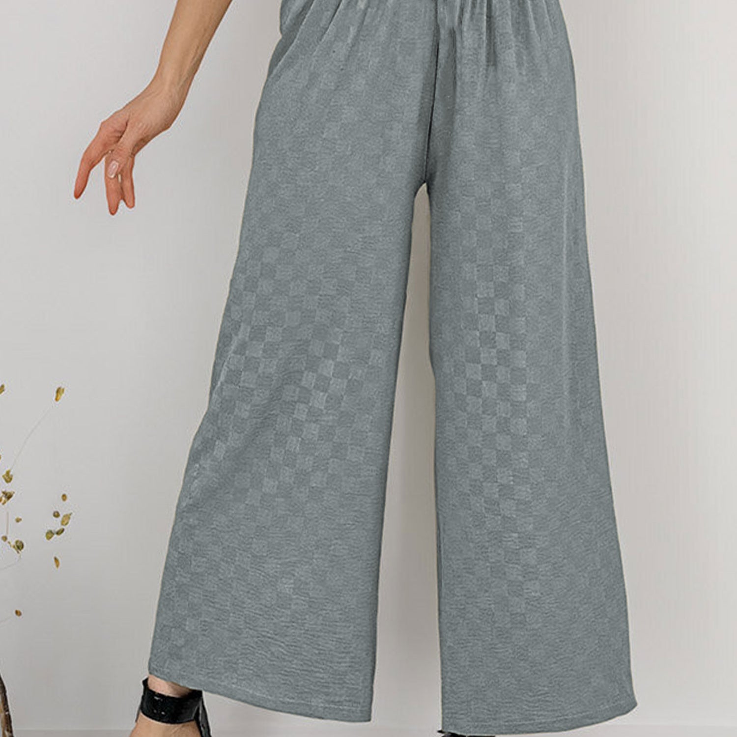 Just Vibe LV Texture Pattern Flapper Trouser - Women