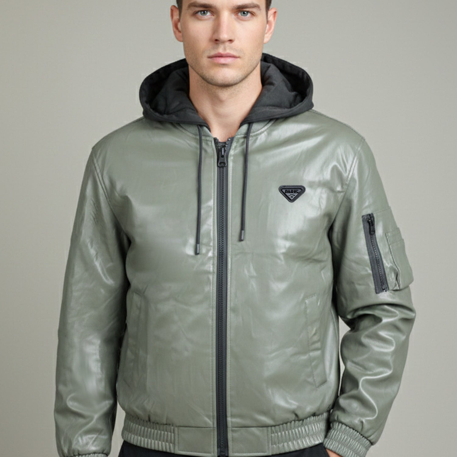 Sleeve Pocket Style Suede Leather Jacket