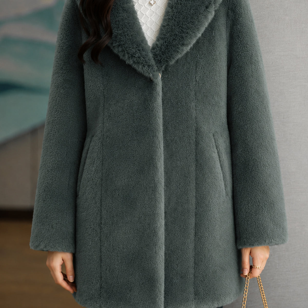 Women's Wool Blended Imp Wool Long Coat