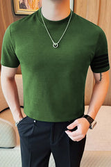 Strip Round neck knitted Jumper Tees