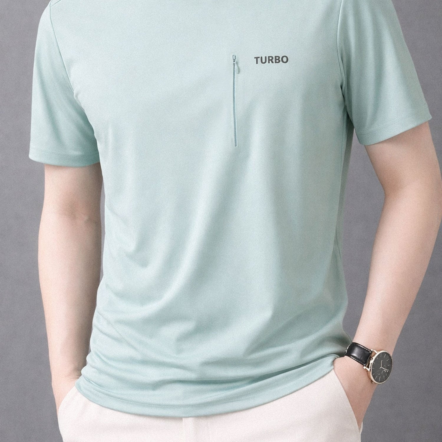 Turbo Zipper Chest Style Summer Tee*