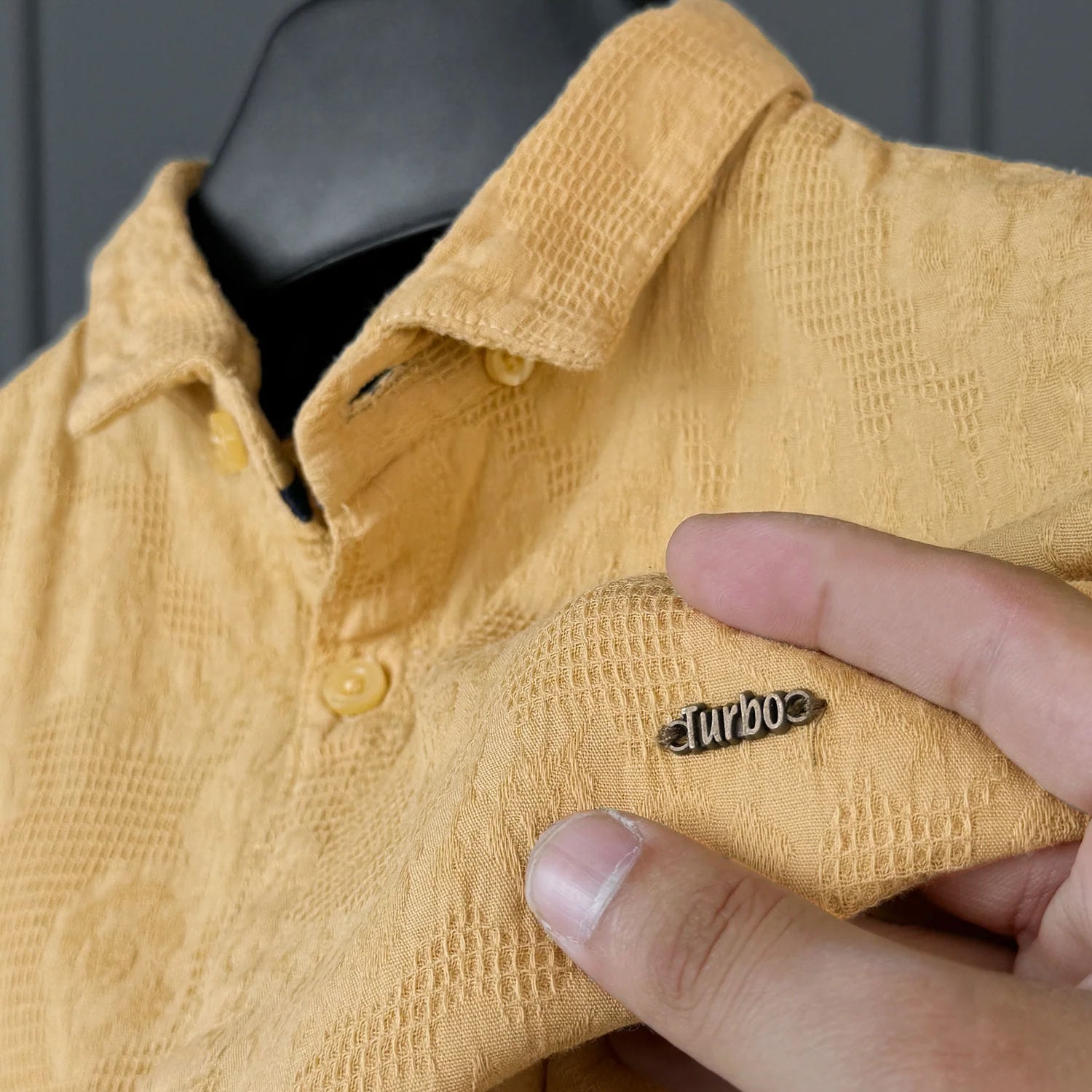 Turbo Vintage Patterend Long Sleeve Cotton Casual Shirt