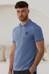 Turbo Abstract Zip Collar Men's Polo Shirt