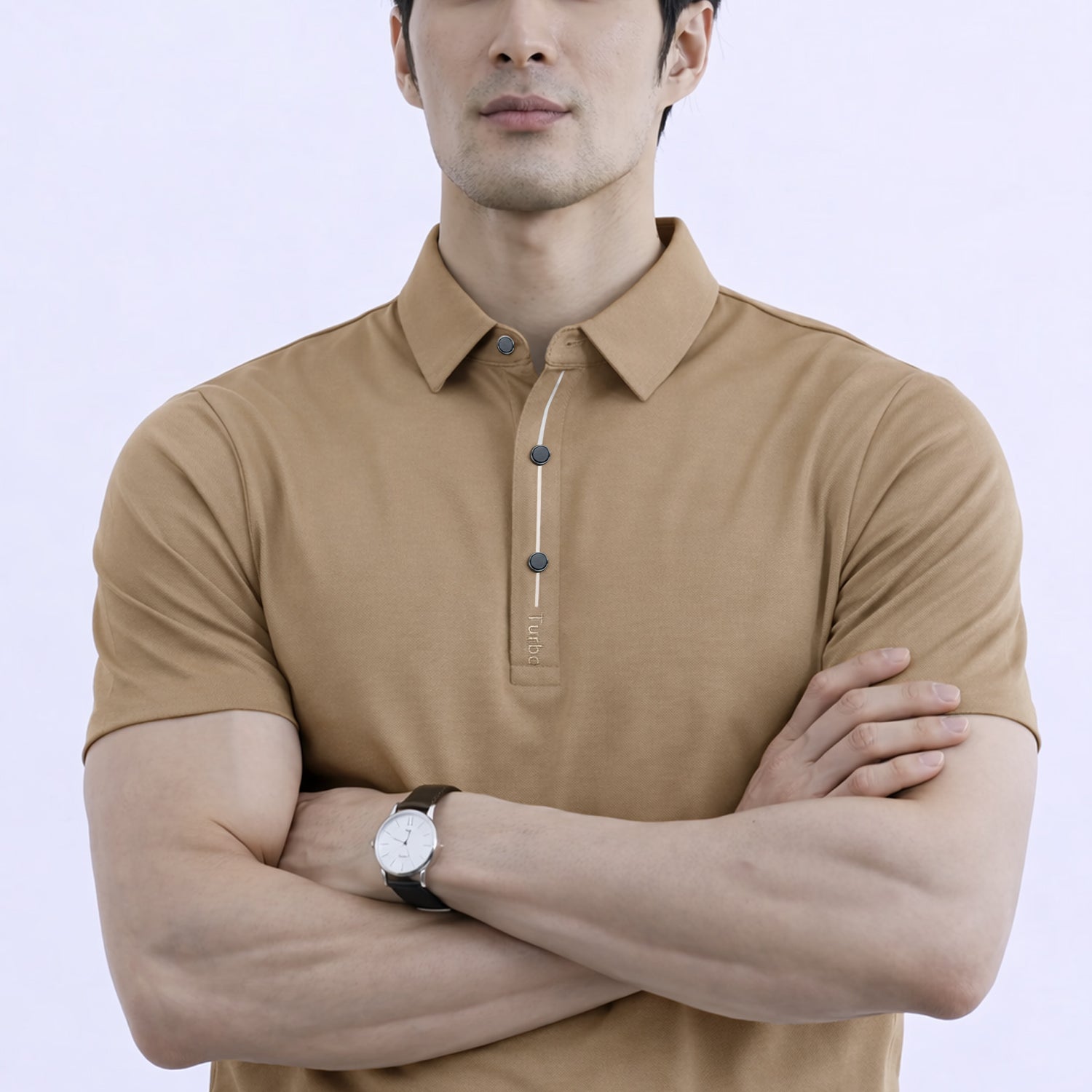 Turbo Button-Up Placket Men's Polo T-Shirt