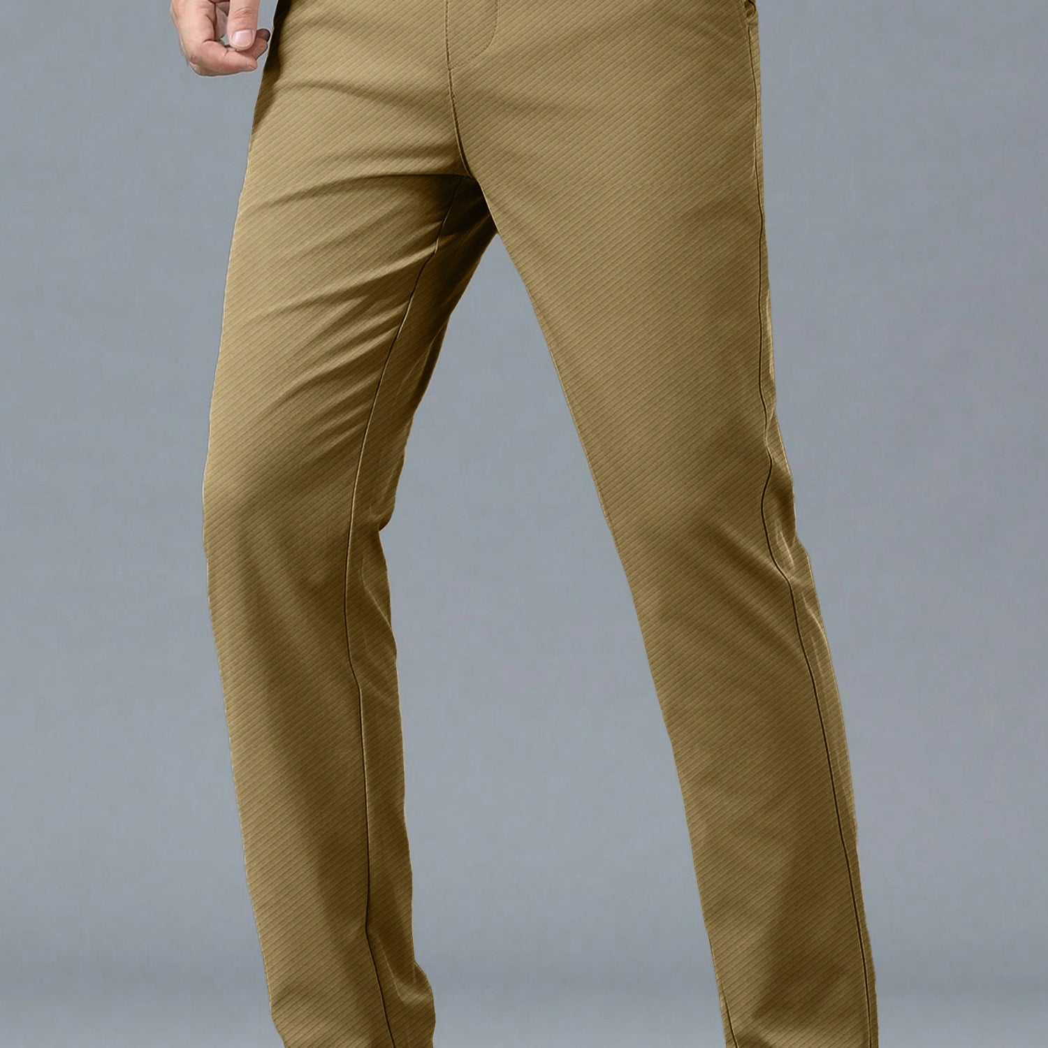 Turbo Urban Executive Slim Fit Cotton Pant In Light Camel
