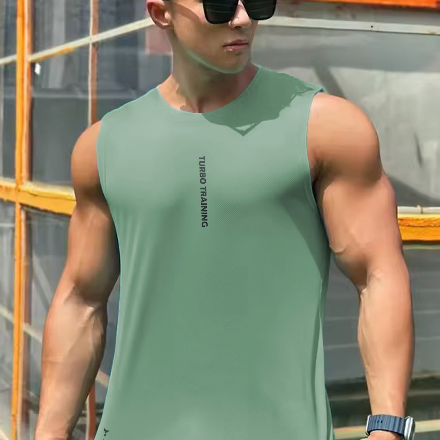 Turbo 'Aesthetics' Physique Cut Men Sando In Sea Green