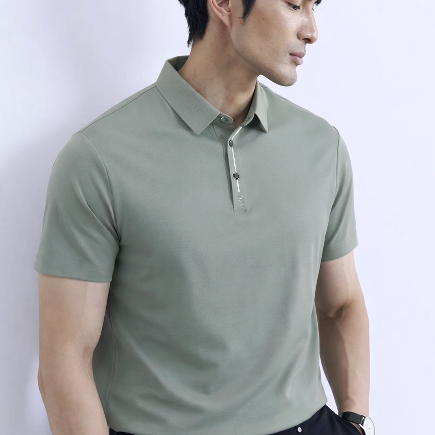 Turbo Button-Up Placket Men's Polo T-Shirt