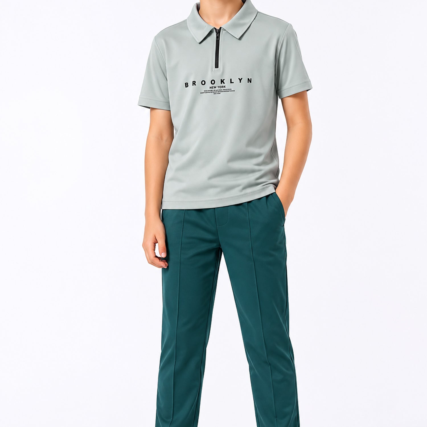 Broklyn Sports Inspired Zipper Style Younger Kids Co-Ord Set