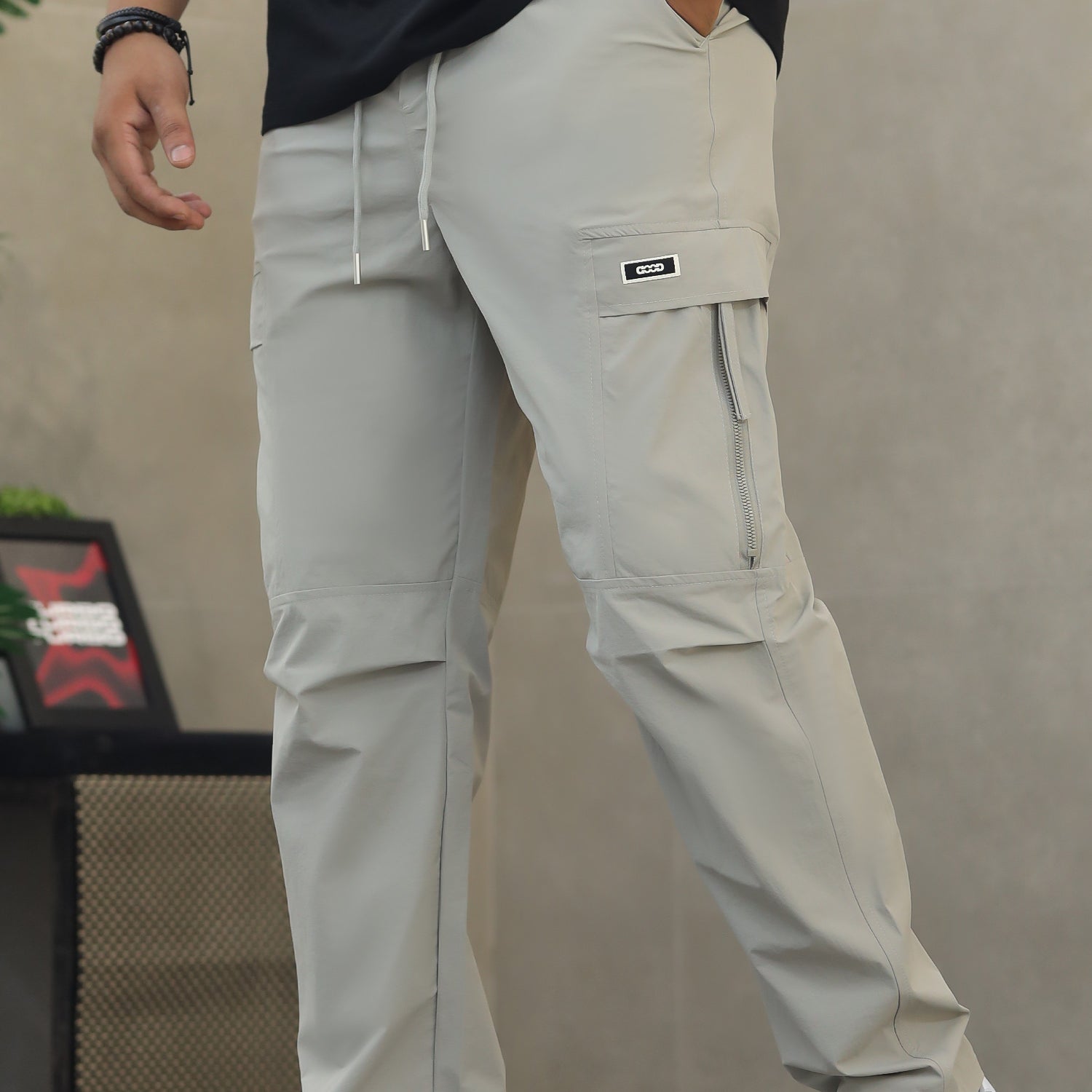 Men's Straight Fit Flap Pockets Cargo Trouser