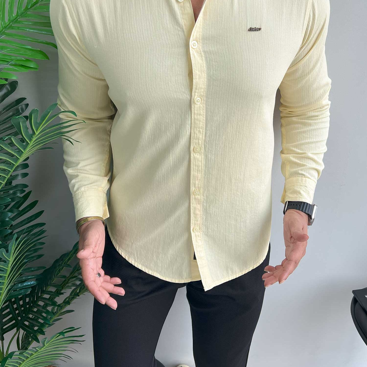 Turbo Self Lining Long Sleeve Cotton Casual Shirt